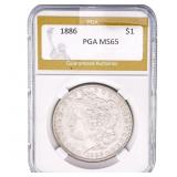 1886 Morgan Silver Dollar PGA MS65