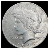 1934 Silver Peace Dollar NEARLY UNCIRCULATED