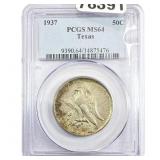 1937 Texas Half Dollar PCGS MS64