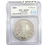 2023 Austria 1oz SIlver 1.5 Euro-Vienna Philharmon