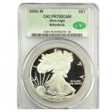 2005-W Silver Eagle CAC PR70 DCAM