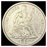 1887 Seated Liberty Dime NEARLY UNCIRCULATED