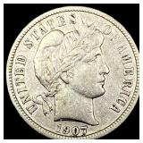 1907 Barber Dime LIGHTLY CIRCULATED