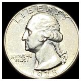 1938 Washington Silver Quarter LIGHTLY CIRCULATED