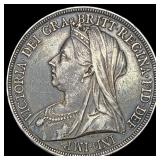 1896 Silver Crown Victoria Jubilee Head NEARLY UNC