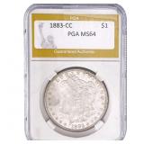 1883-CC Morgan Silver Dollar PGA MS64