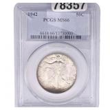 1942 Walking Liberty Half Dollar PCGS MS66