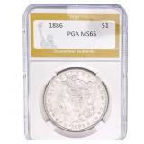 1886 Morgan Silver Dollar PGA MS65