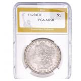 1878 8TF Morgan Silver Dollar PGA AU58