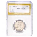1942-S Washington Silver Quarter PGA MS67