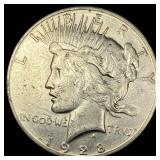 1928 Silver Peace Dollar NEARLY UNCIRCULATED