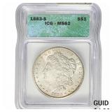 1883-S Morgan Silver Dollar ICG MS62