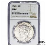 1927-S Silver Peace Dollar NGC MS63