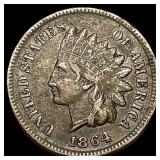 1864 Bronze Indian Head Cent NEARLY UNCIRCULATED