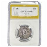 1917 Standing Liberty Quarter PGA MS63 FH Type 2