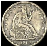 1867-S Silver Half Dollar NEARLY UNCIRCULATED
