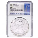 2016 Silver Eagle NGC MS70 First Day of Issue