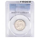 1949-D Washington Silver Quarter PCGS MS66