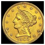 1905 Liberty Head Gold Quarter Eagle $2.50 UNCIRCU