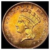1857 Gold $1 Indian Princess Type 3 HIGH  GRADE