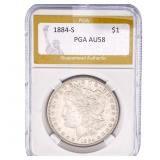 1884-S Morgan Silver Dollar PGA AU58