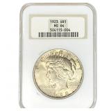 1923 Silver Peace Dollar NGC MS64