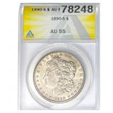 1890-S Morgan Silver Dollar ANACS AU55