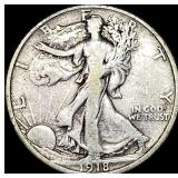 1918-S Walking Liberty Half Dollar LIGHTLY  CIRCU