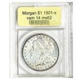 1901-S Morgan Silver Dollar USCG MS62 VAM-14