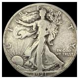 1921-S Walking Liberty Half Dollar LIGHTLY  CIRCU