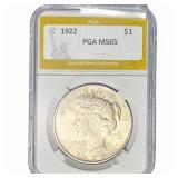 1922 Silver Peace Dollar PGA MS64