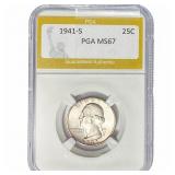 1941-S Washington Silver Quarter PGA MS67