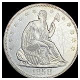 1858 Seated Liberty Half Dollar UNCIRCULATED
