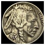1937-D 3 Leg Buffalo Nickel NEARLY  UNCIRCULATED