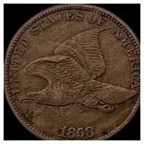 1858 Copper-Nickel Flying Eagle Cent NEARLY  UNCI