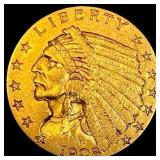1908 Indian Head $2.50 Gold Quarter Eagle CLOSELY