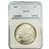 1887 Morgan Silver Dollar NNC MS66