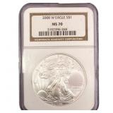 2008-W Silver Eagle NGC MS70