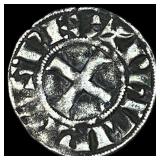 1297-1301 AD Frankish Greece Silver Denier NEARLY