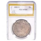 1882-S Morgan Silver Dollar PGA MS64