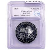 2025 Austria 1oz SIlver 1.5 Euro-VIenna Philharmon