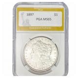 1897 Morgan Silver Dollar PGA MS65