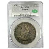 1878-S Silver Trade Dollar CAC XF40 WitterBrick
