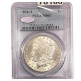1884-O Morgan Silver Dollar PCGS MS63