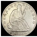 1855-O Silver Seated Liberty Half Dollar  NEARLY