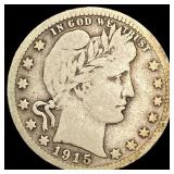 1915-S Silver Barber Quarter NICELY CIRCULATED