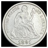 1891 Silver Dime CLOSELY UNCIRCULATED