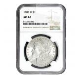 1885-O Morgan Silver Dollar NGC MS62