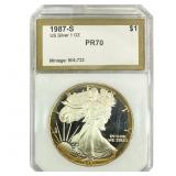 1987-S Silver Eagle PCI PR70