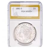 1881-S Morgan Silver Dollar PGA MS65+